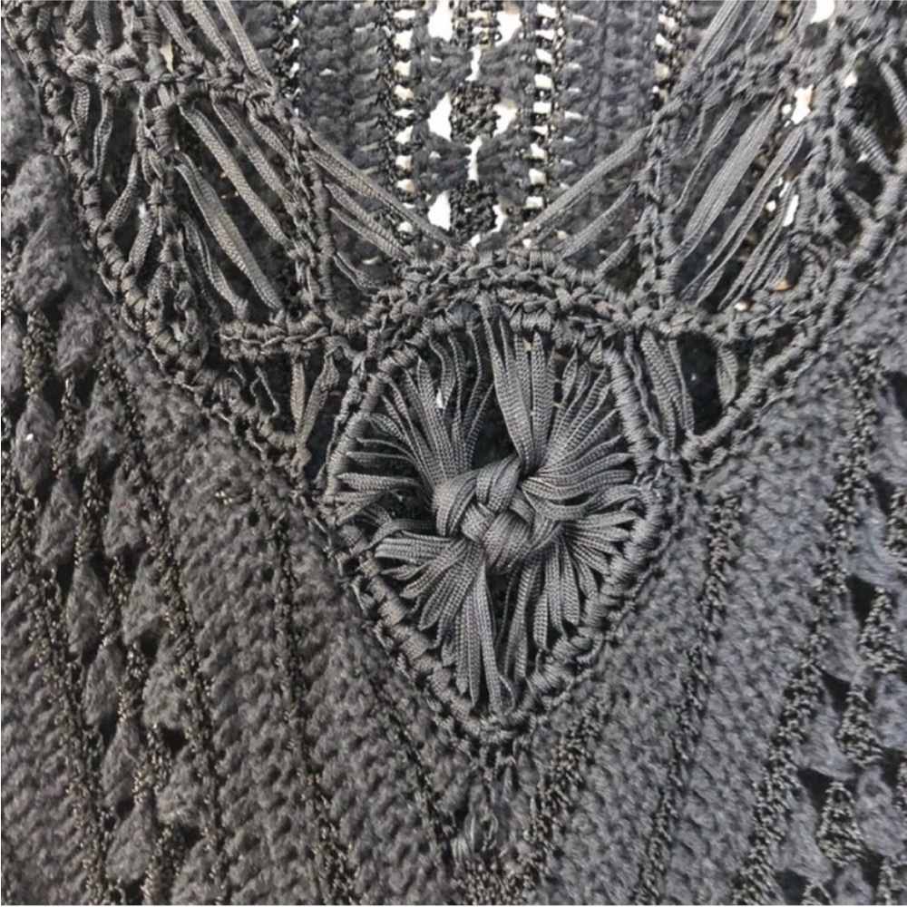 Karen Millen Black Crochet Knit Short Sleeve Dress - image 6